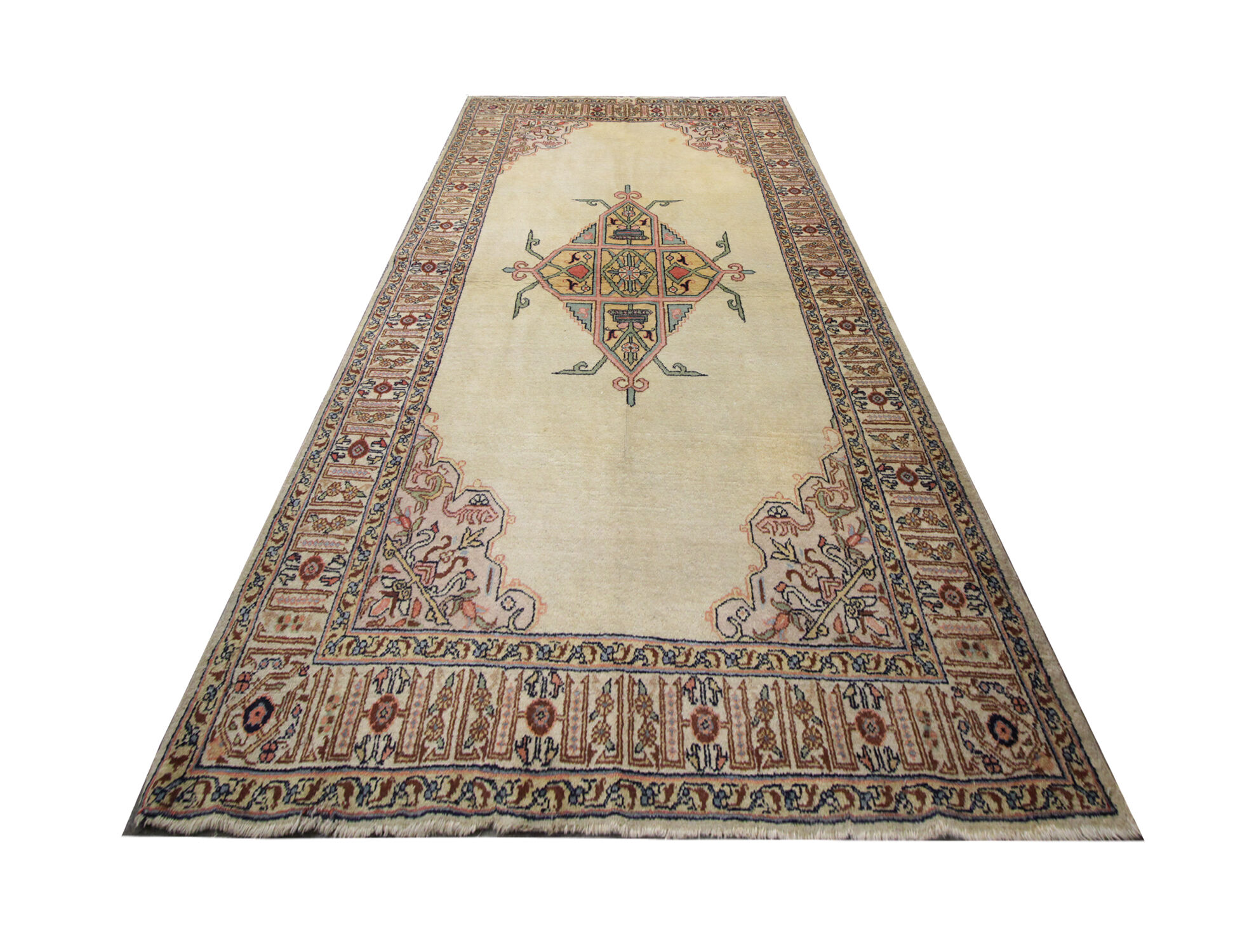 Vintage tabris handwoven wool persian rug- 137x204cm