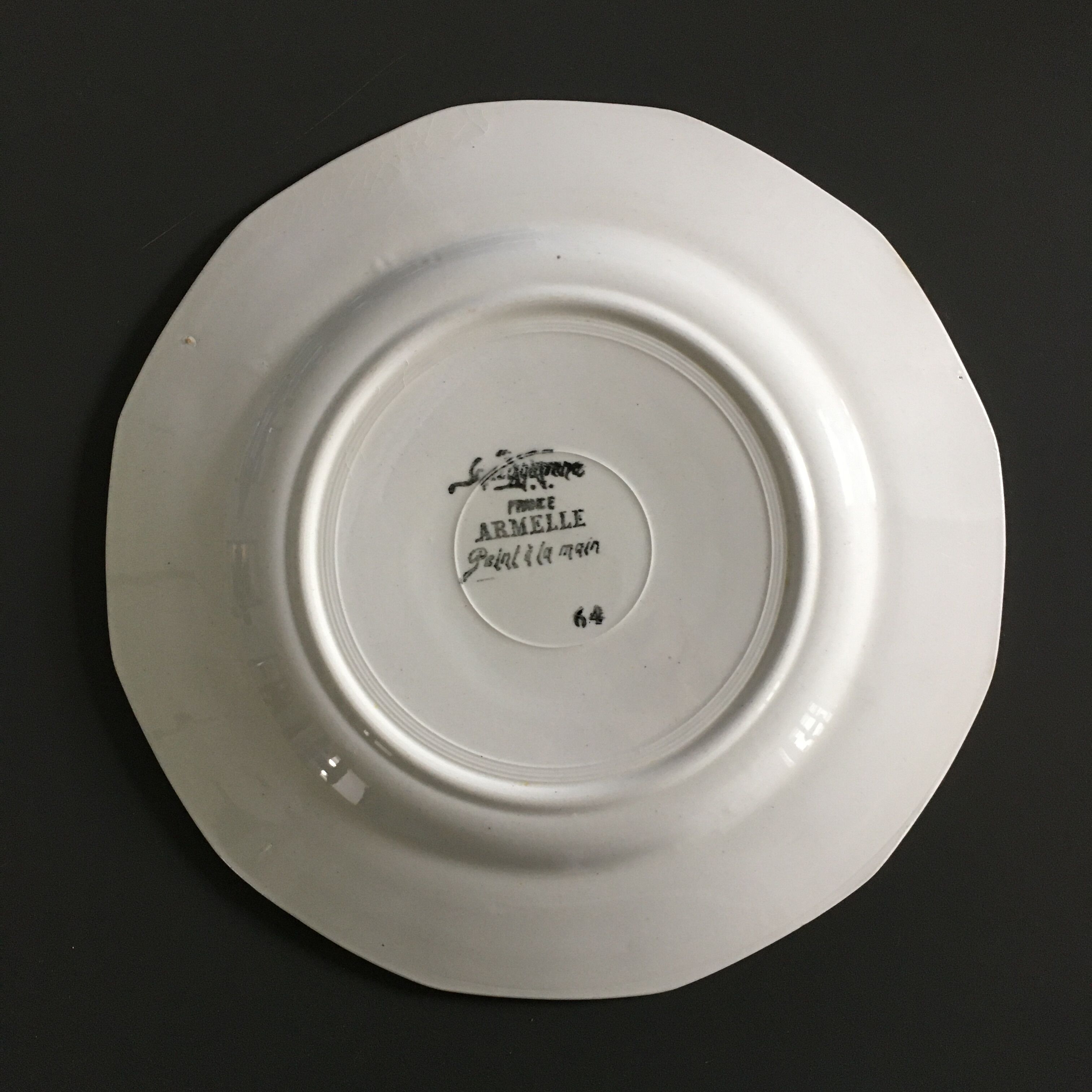 Pair of plates Sarreguemines décor Armelle