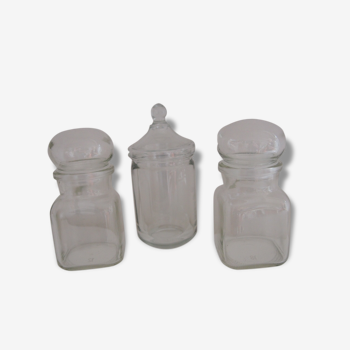 Set of 3 mini glass jars