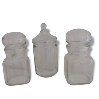 Set of 3 mini glass jars