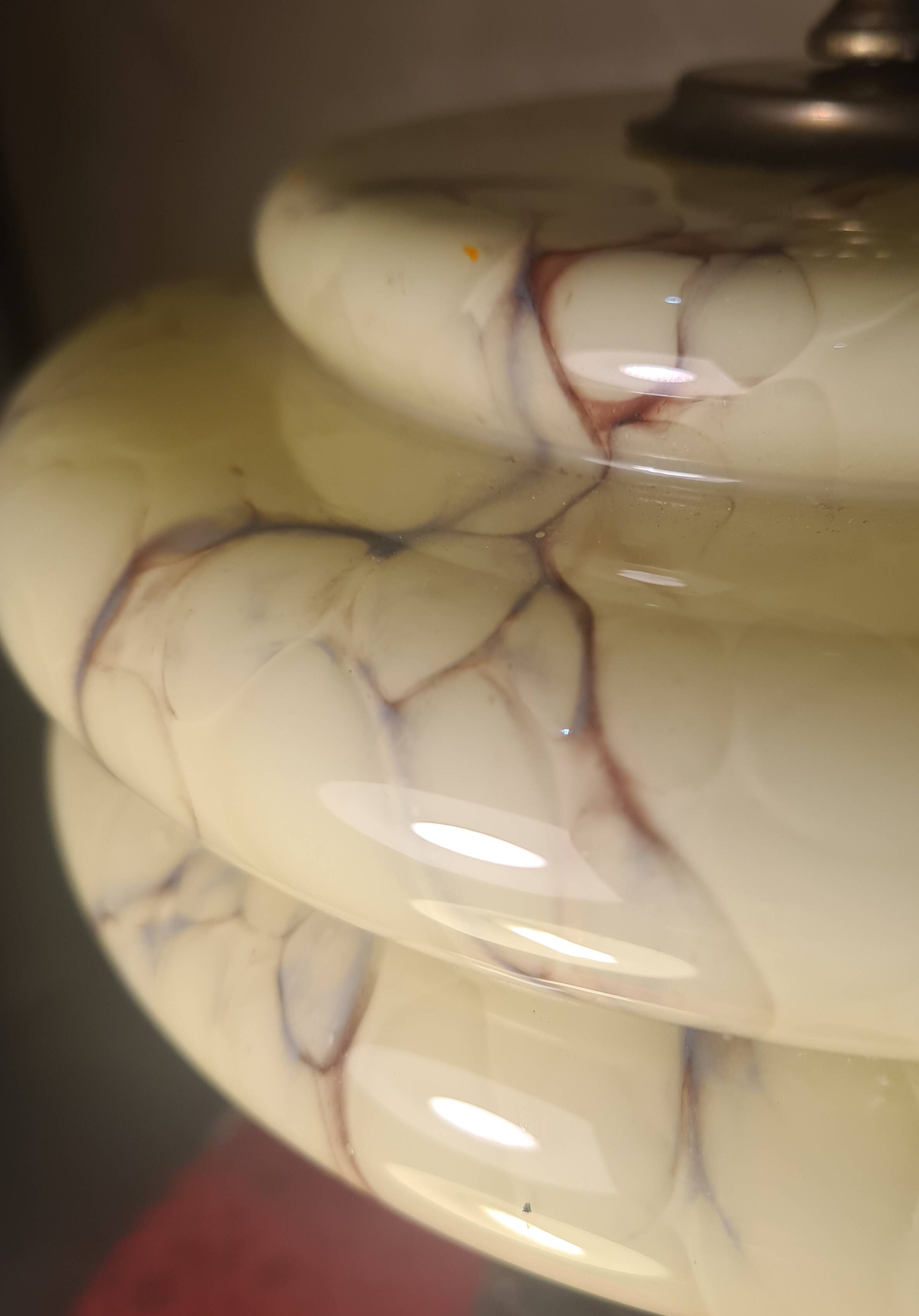 Art Deco lamp 1910 A 40 superb marbled glass shade, 43x23 electric ok, approx.