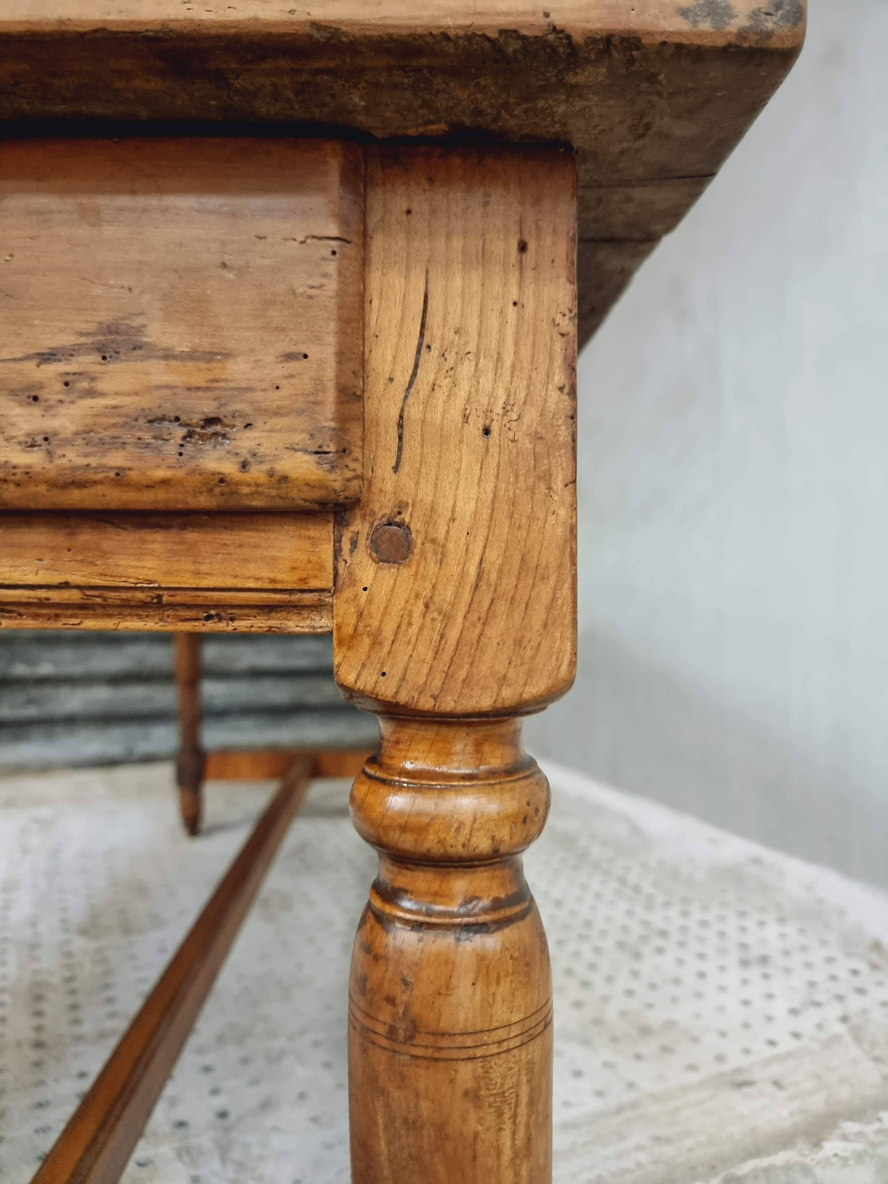 Antique French table farm dining table 19th century 73 x 201 cm