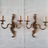 Pair of Louis XV style bronze candlesticks, Raphael model