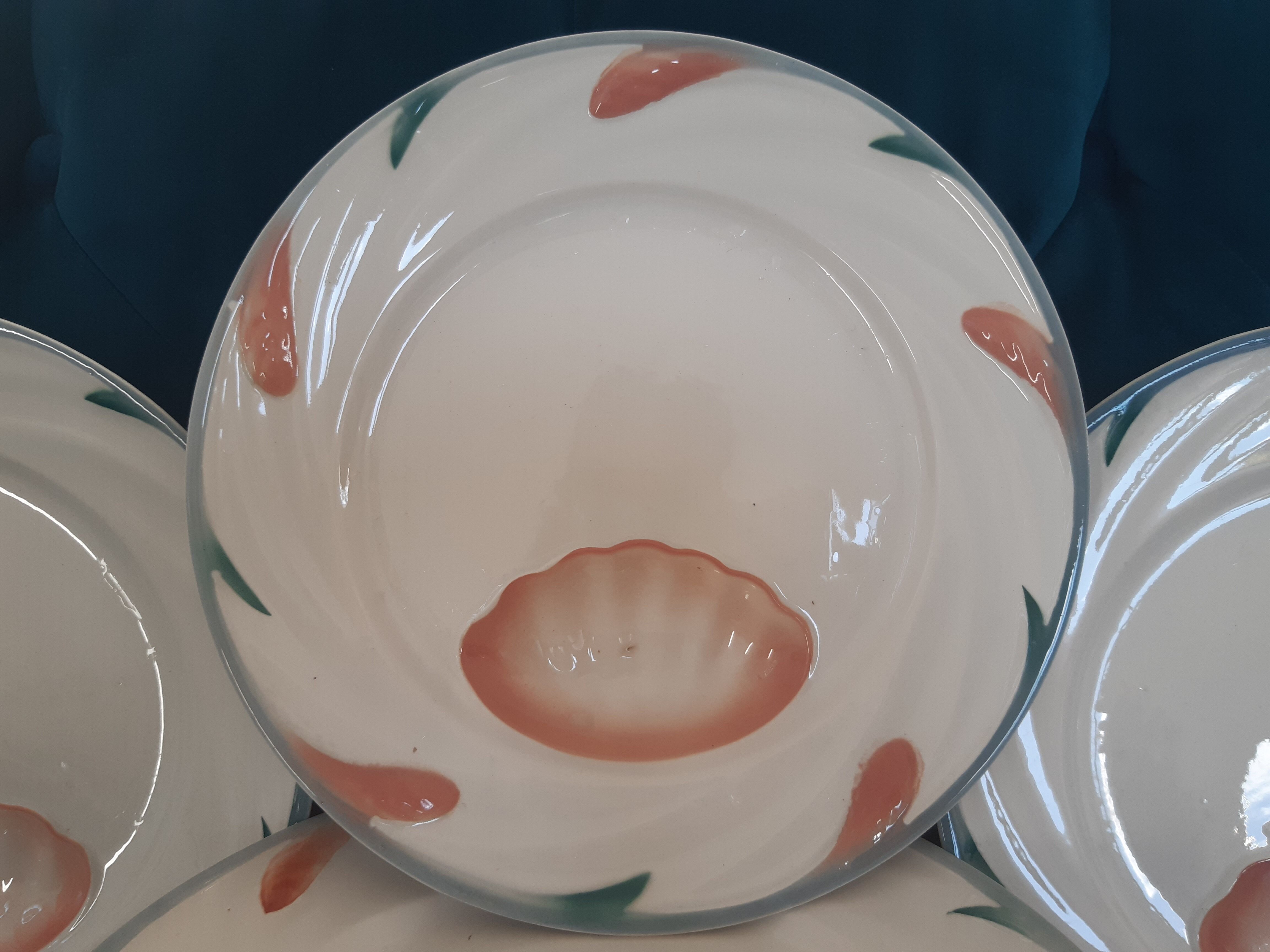 Set 1 course and 6 asparagus plates - DIGOIN SARREGUEMINES