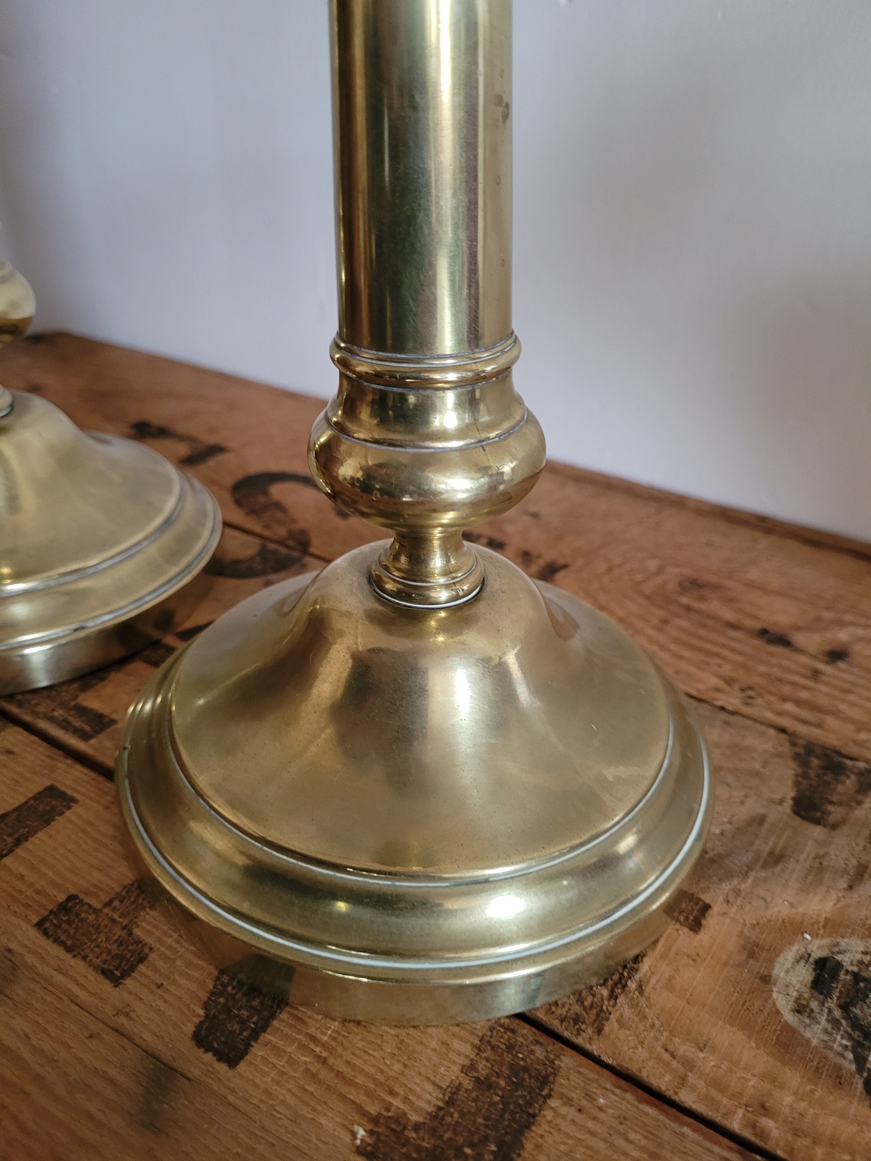 Pair of Louis Philippe brass candle holders