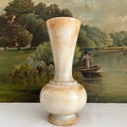 Vintage alabaster-style resin vase
