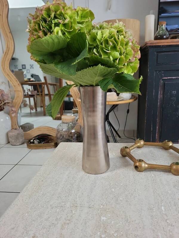 Large designer stainless steel vase