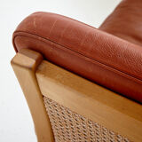 Three-seater leather sofa