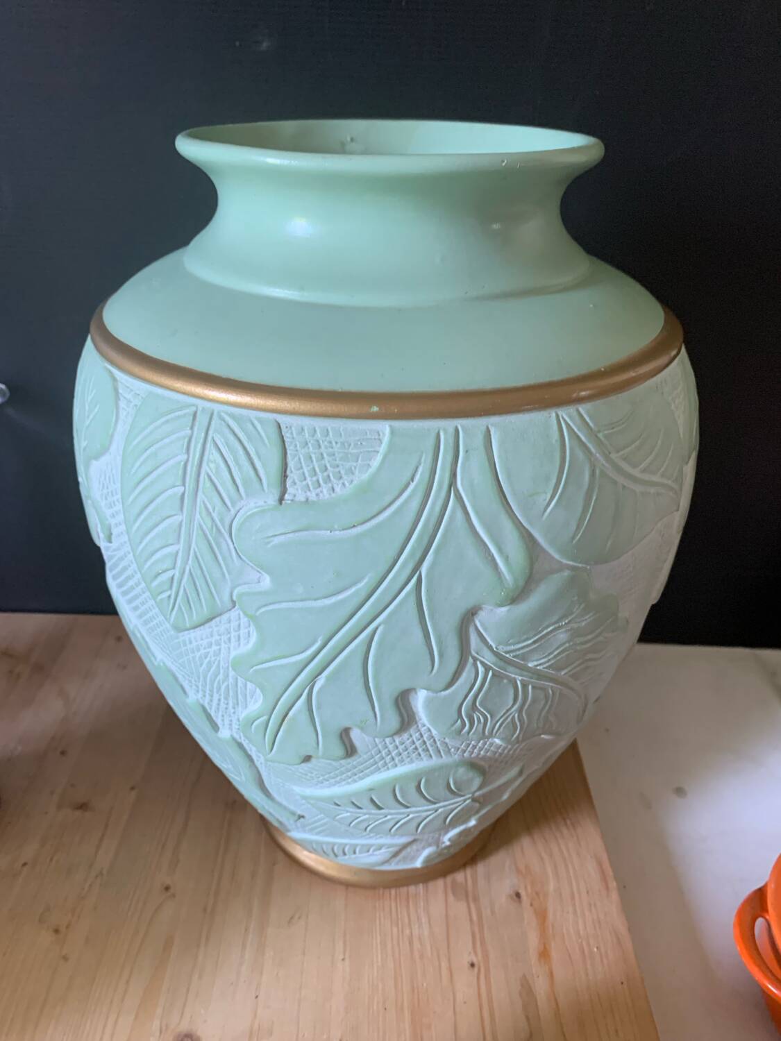 Large green vase