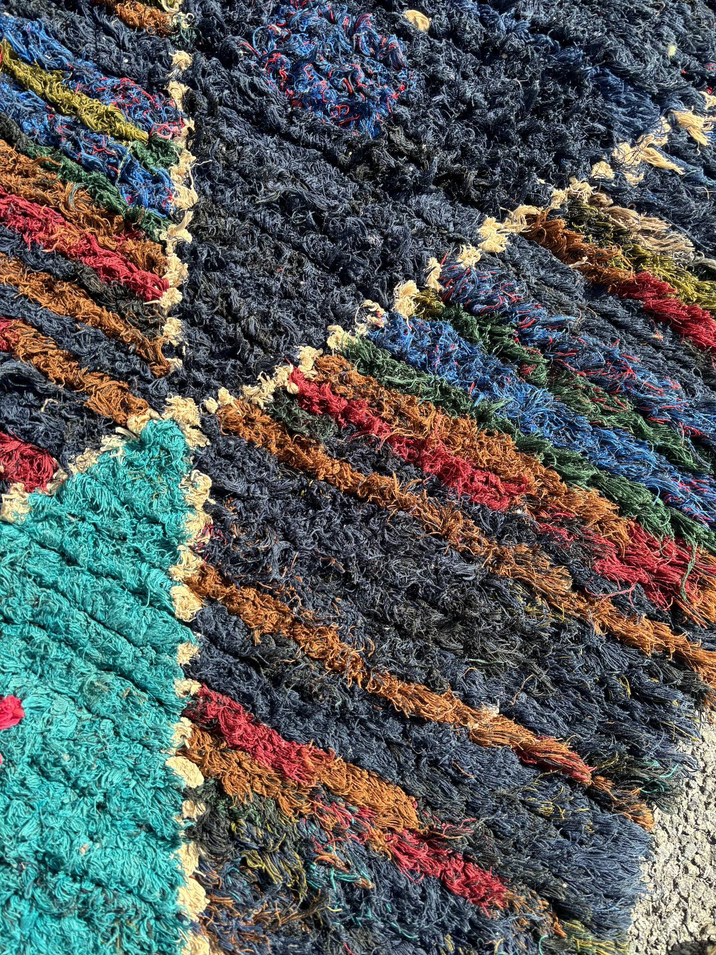 Large berber boucherouite hallway rug