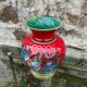 Vintage red vase germany year 70 fat lava floral decoration 70s