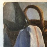 Still life, oil on ancient canvas
