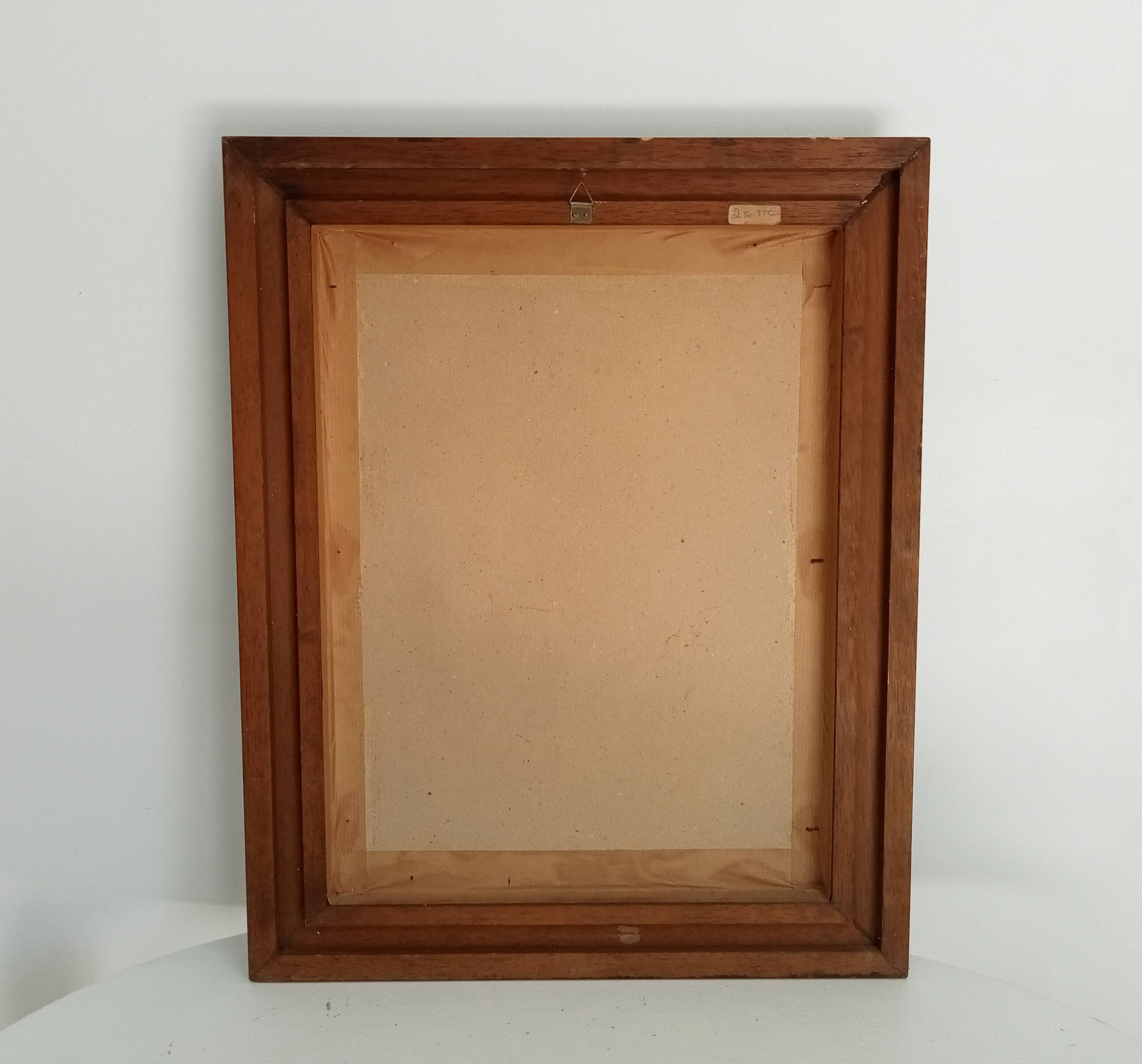 Miroir vintage en bois massif, années 60-70