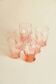 Vintage Art Deco Coloured Table Glassware Set in Transparent Pink Glass