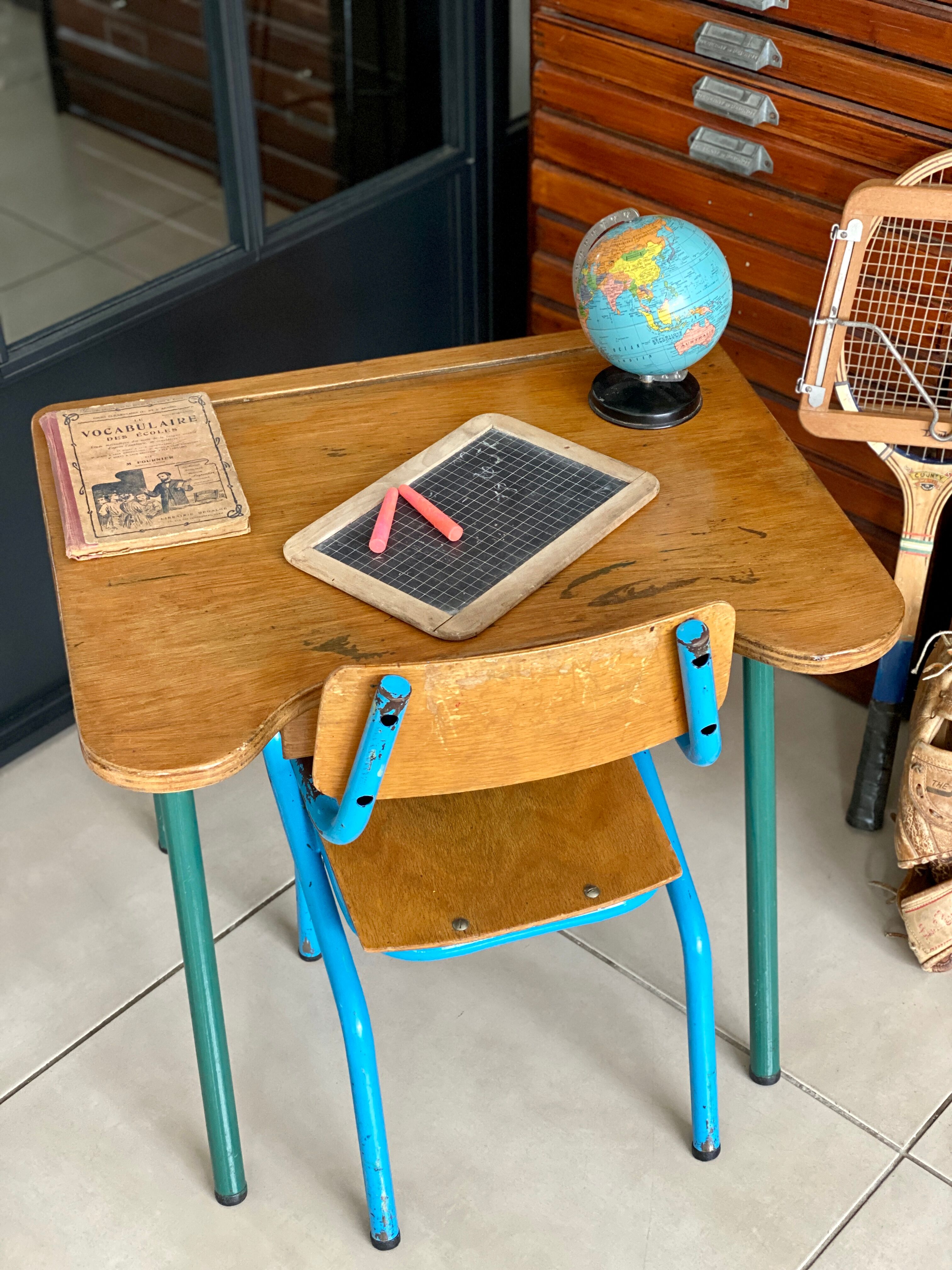 Desk and school chair set