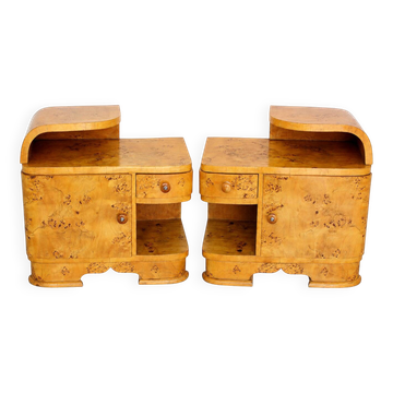 A set of Art Deco bedside tables from the 1940s.