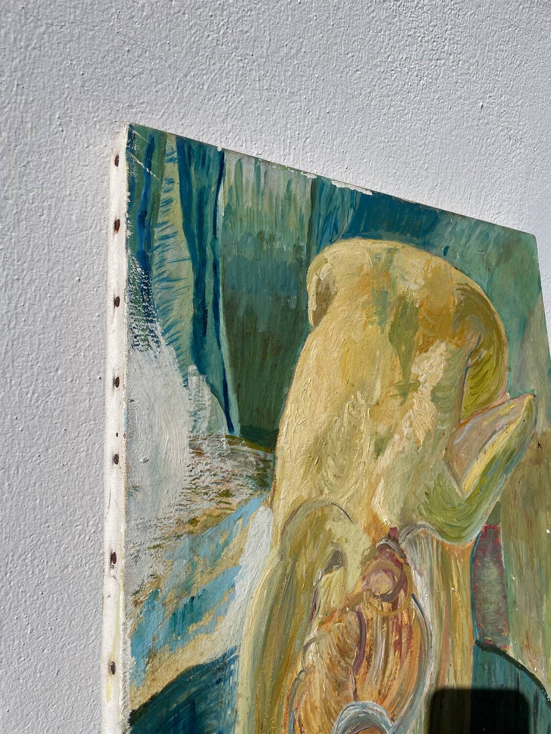 Tableau ancien huile sur toile nu féminin