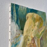 Tableau ancien huile sur toile nu féminin