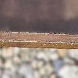 Large gilded wooden mirror in the shape of a gendarme hat