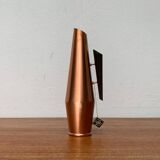 Carafe Vase Cooper and Teak German Mid-Century, 1950s