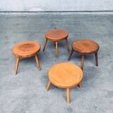 Mid-Century Low Side Table Set, Belgium, 1950s, Set of 4