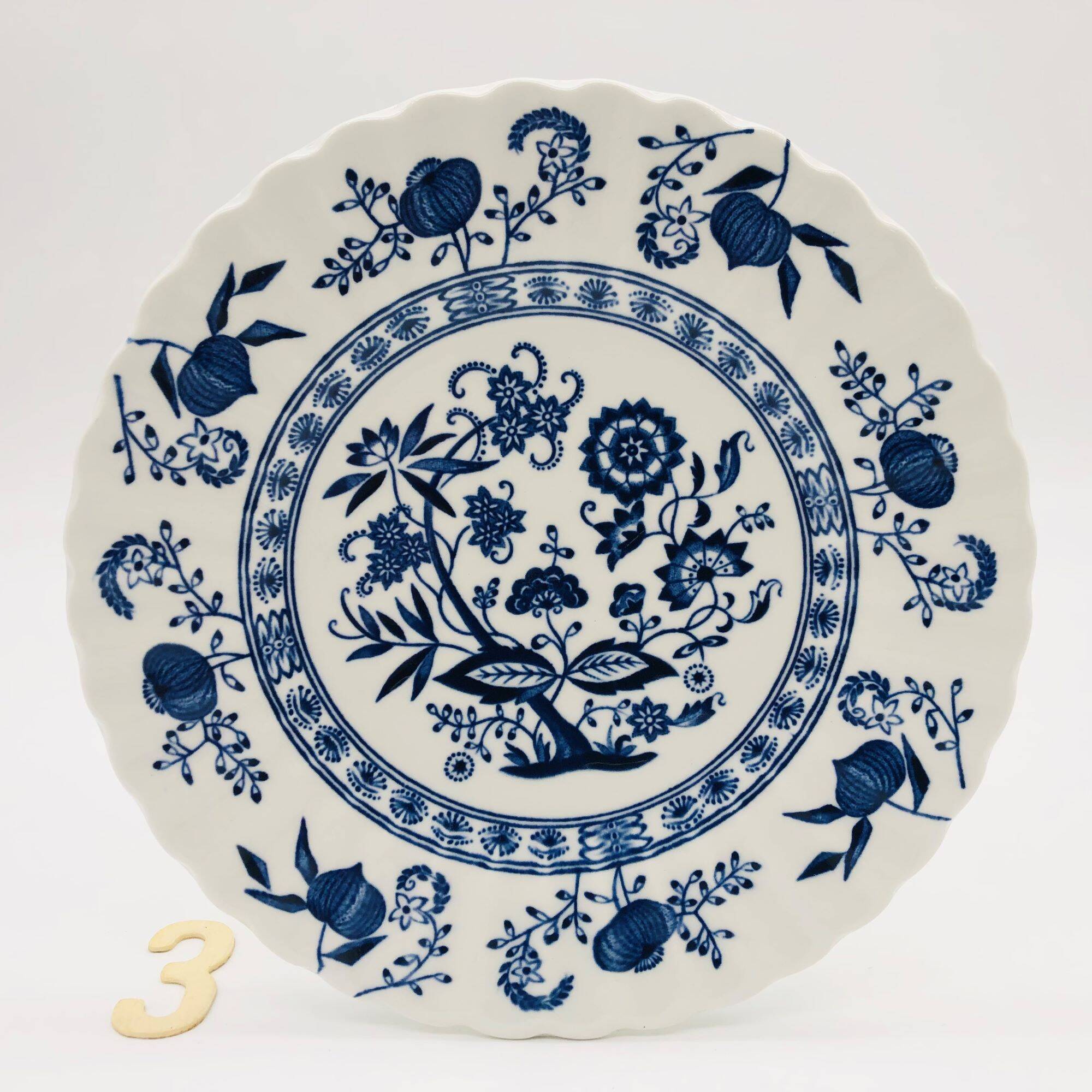 6 Dessert Plates, J & G Meakin Classic White Blue Nordic.