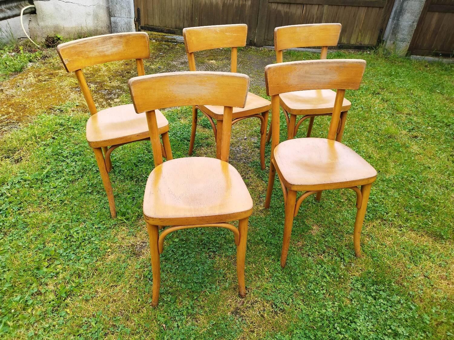 5 Baumann style bentwood bistro chairs
