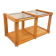 Vintage rectangular coffee table in pine and smoked glass from the 70s and 80s.