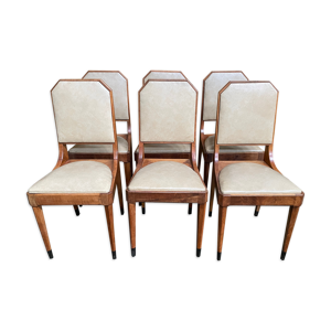 Suite de 6 chaises époque art déco restaurées