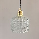 Vintage molded glass pendant lamp