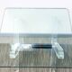 Table basse carrée ' Tréteaux ' . Plexi & verre. Vintage 80s