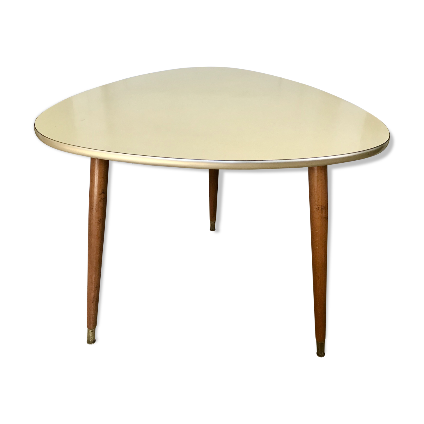 Vintage coffee table tripod feet compass