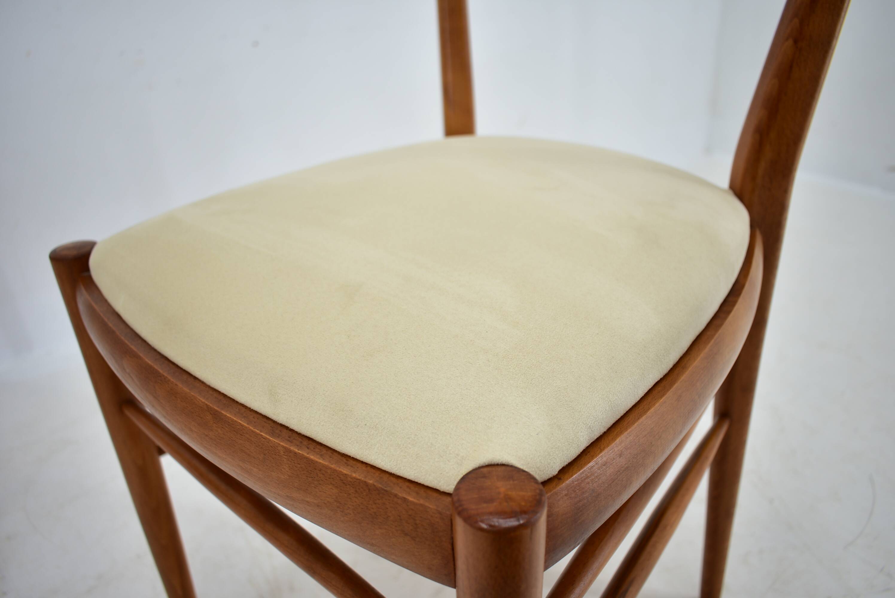 1970s set of 4 dining chairs by Drevotvar, Czechoslovakia