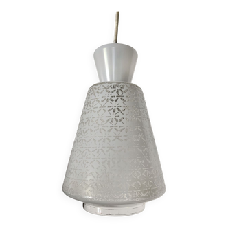 Designer glass pendant light from the 60s