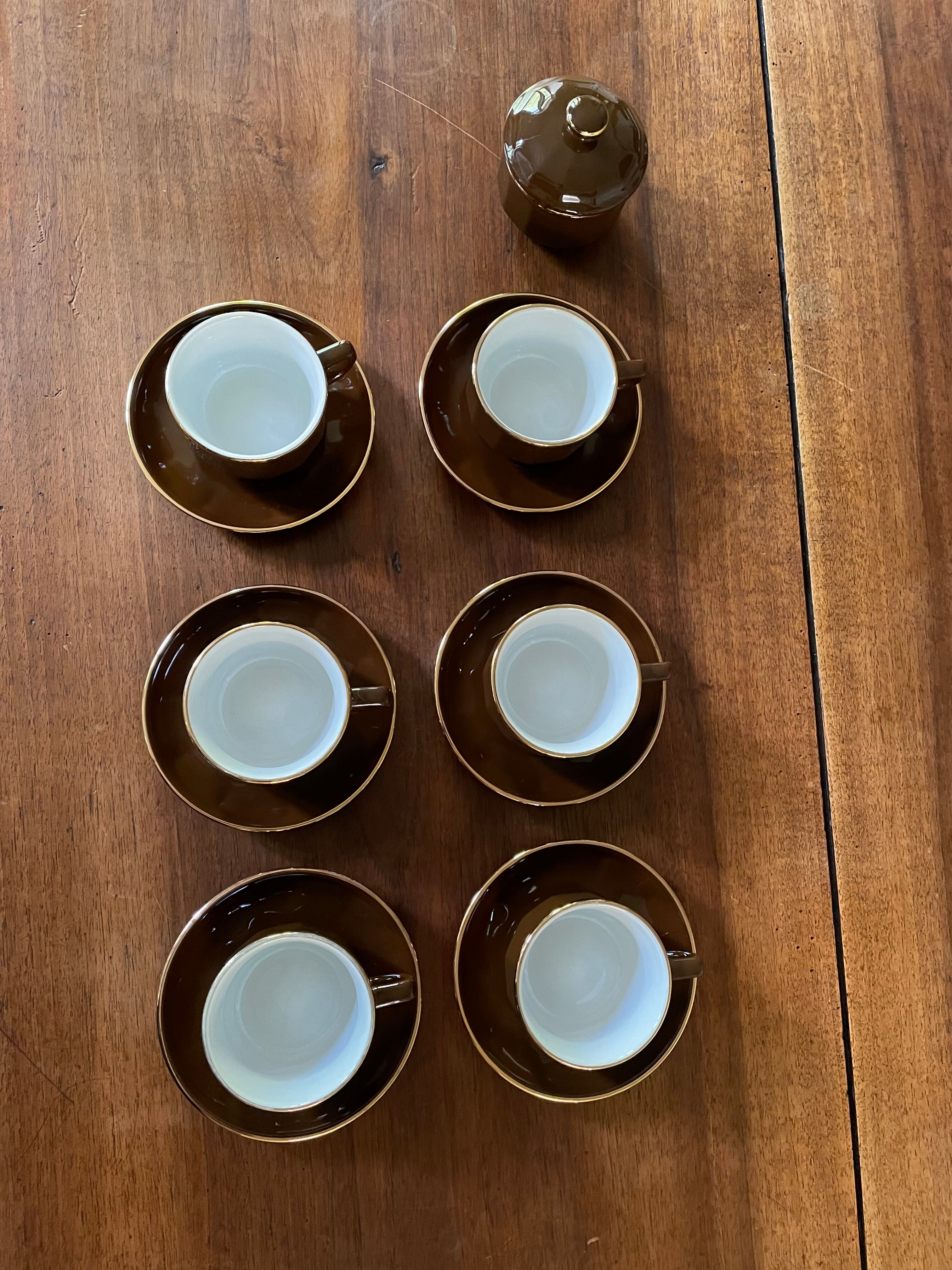 Coffee cups and sugar bowl Cappuccino Yves Déshoulières