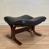 Leather ottoman "Scandinavian design" 1960