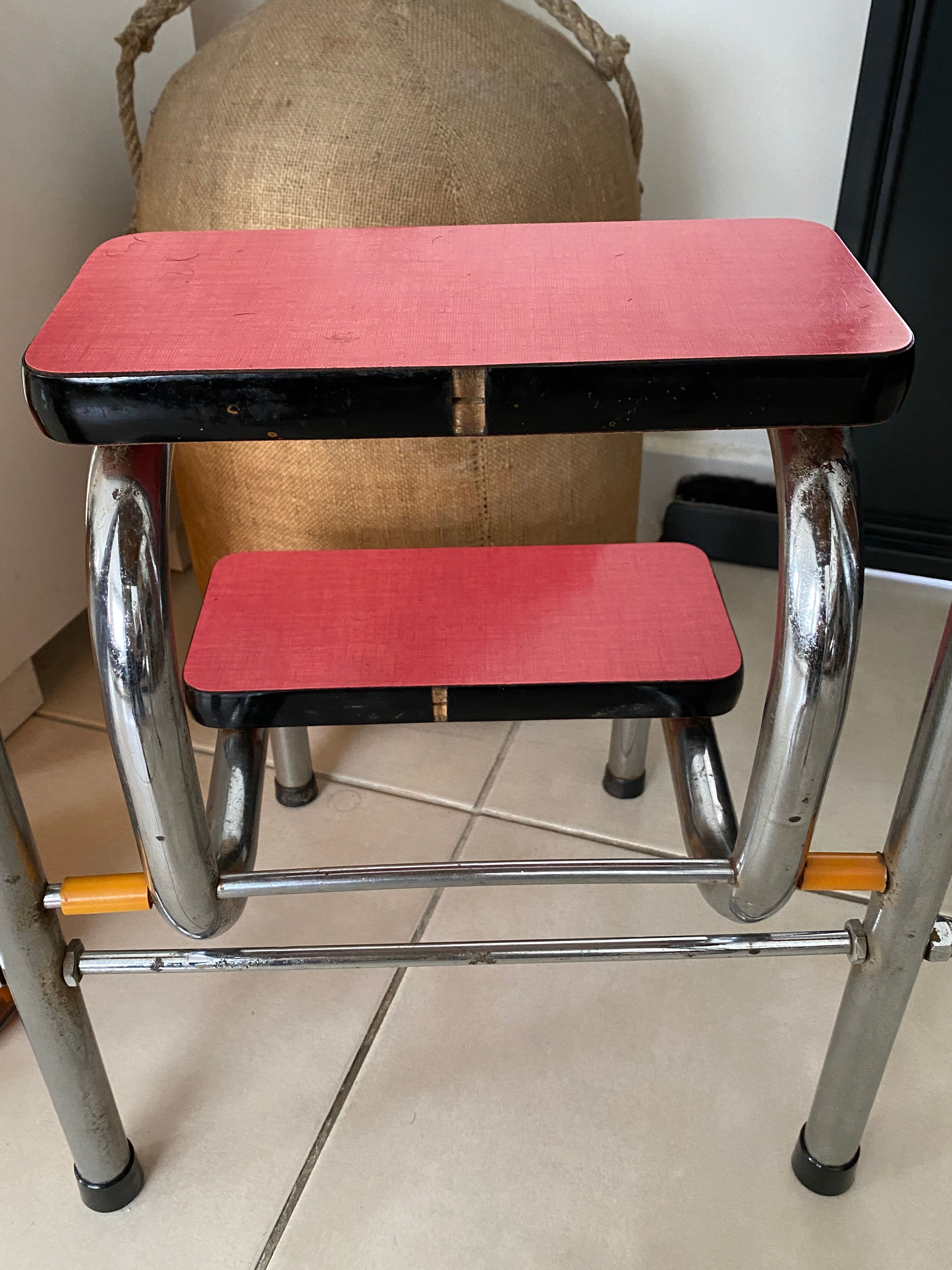 Stool stepladder formica vintage