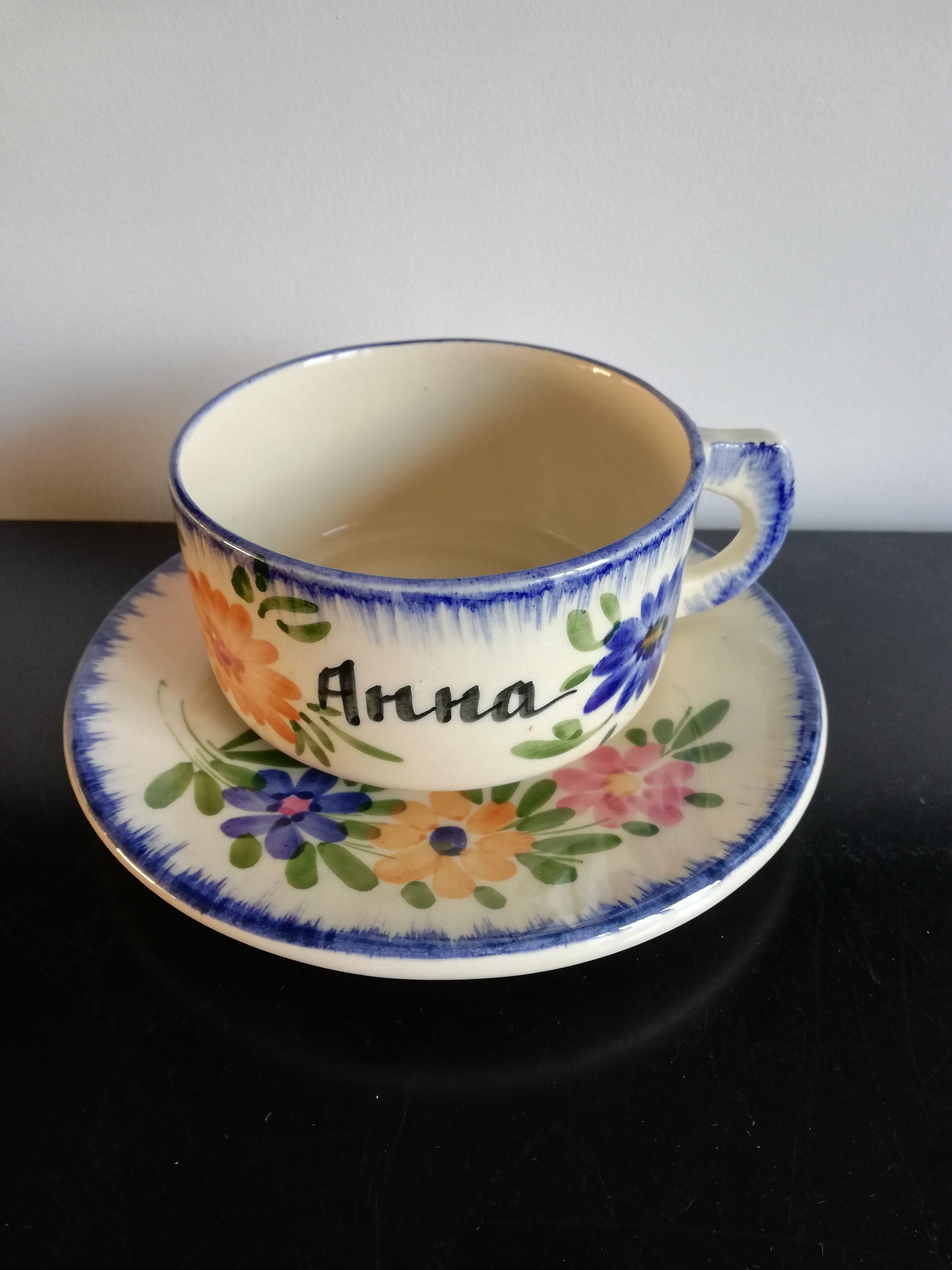 Bowl and plate in Pozzi earthenware