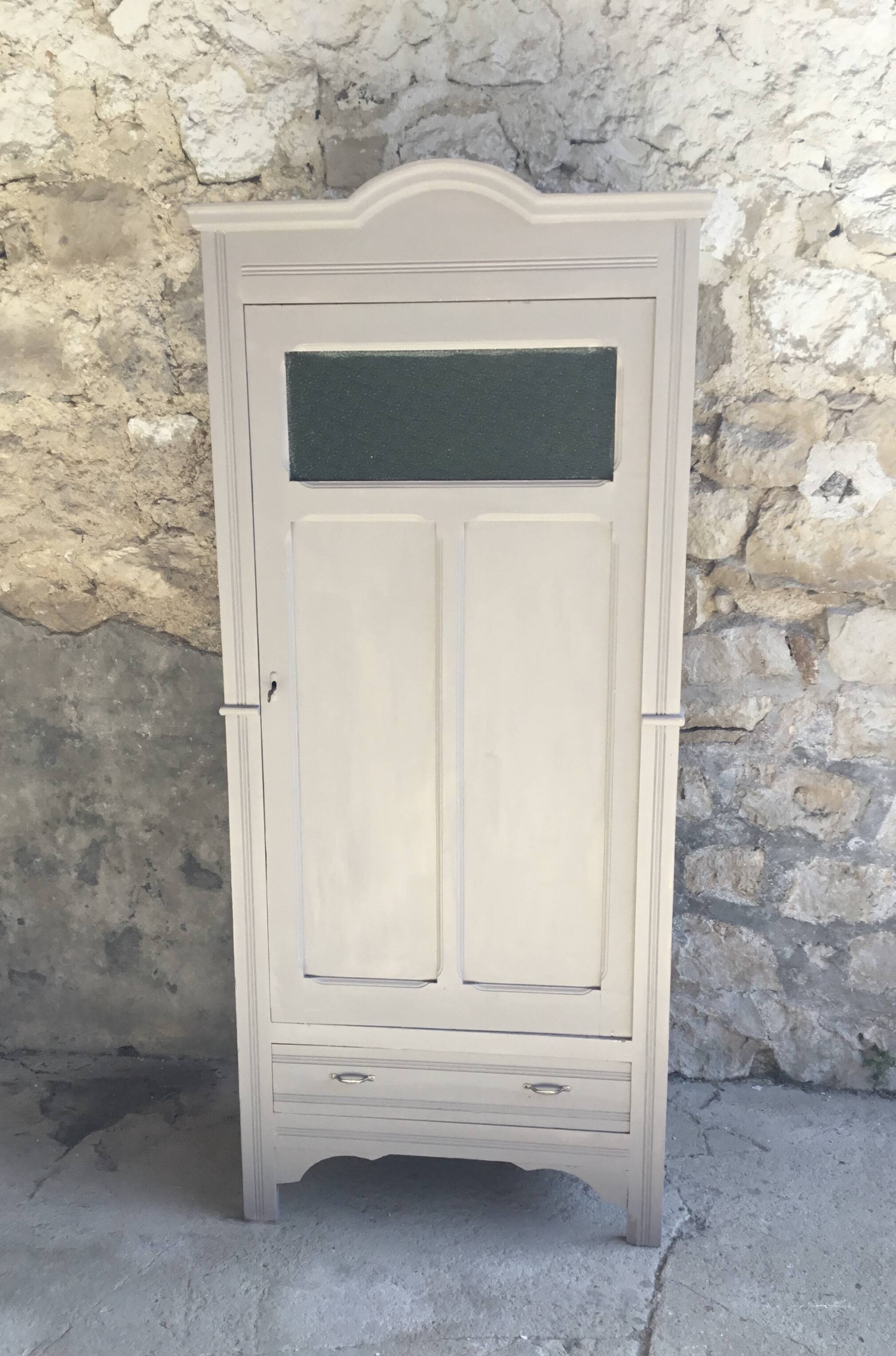 Armoire parisienne à vitrage granité - vintage 1950