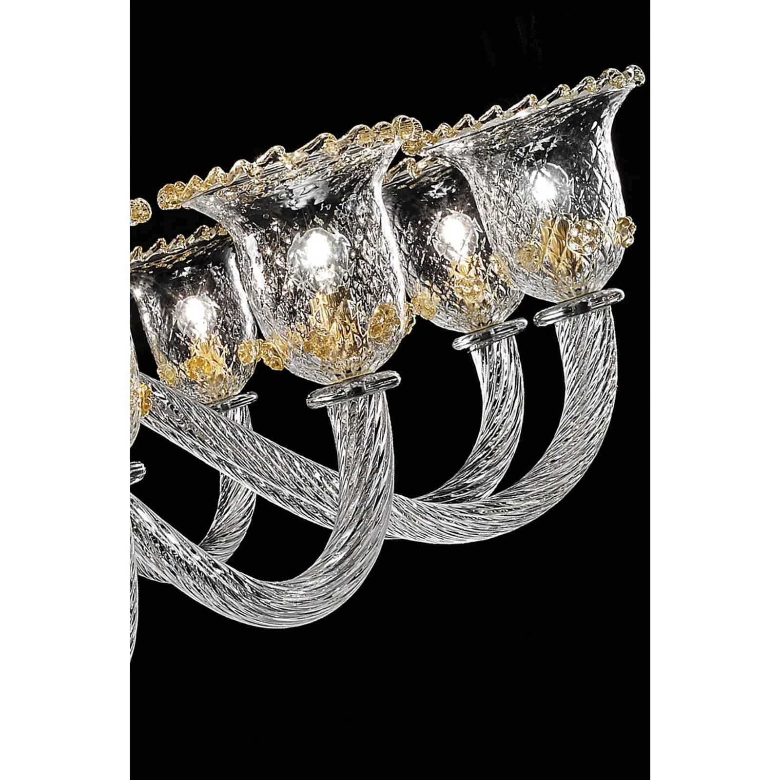 Imperial Style “Rigadin” Murano Glass Chandelier in Venetian Design