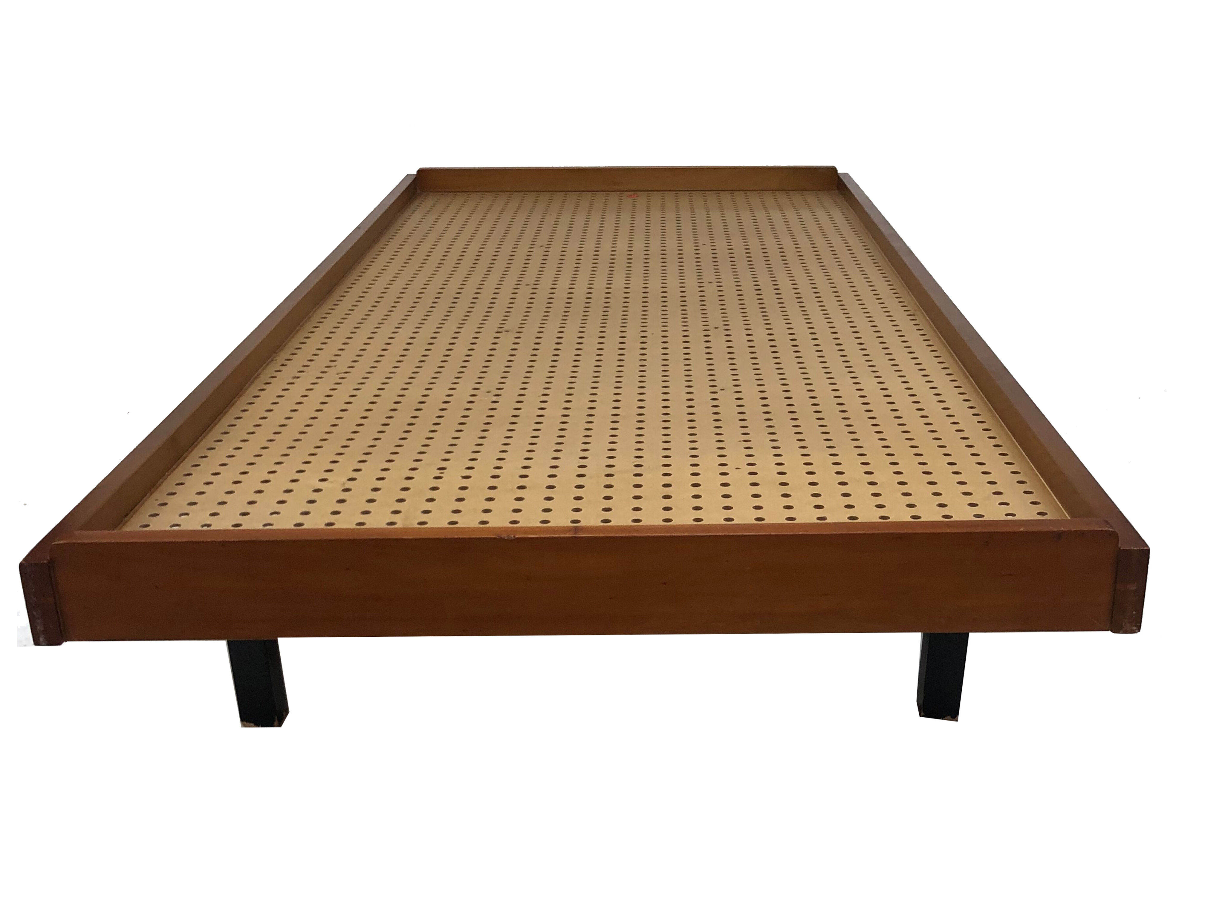 Vintage wooden bed with drawers, Netherlands, 1960