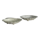 Paire coupelles coquillage argentée