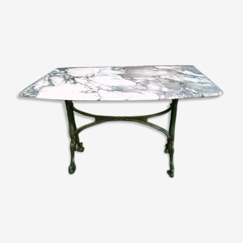 Table bistrot marbre et métal