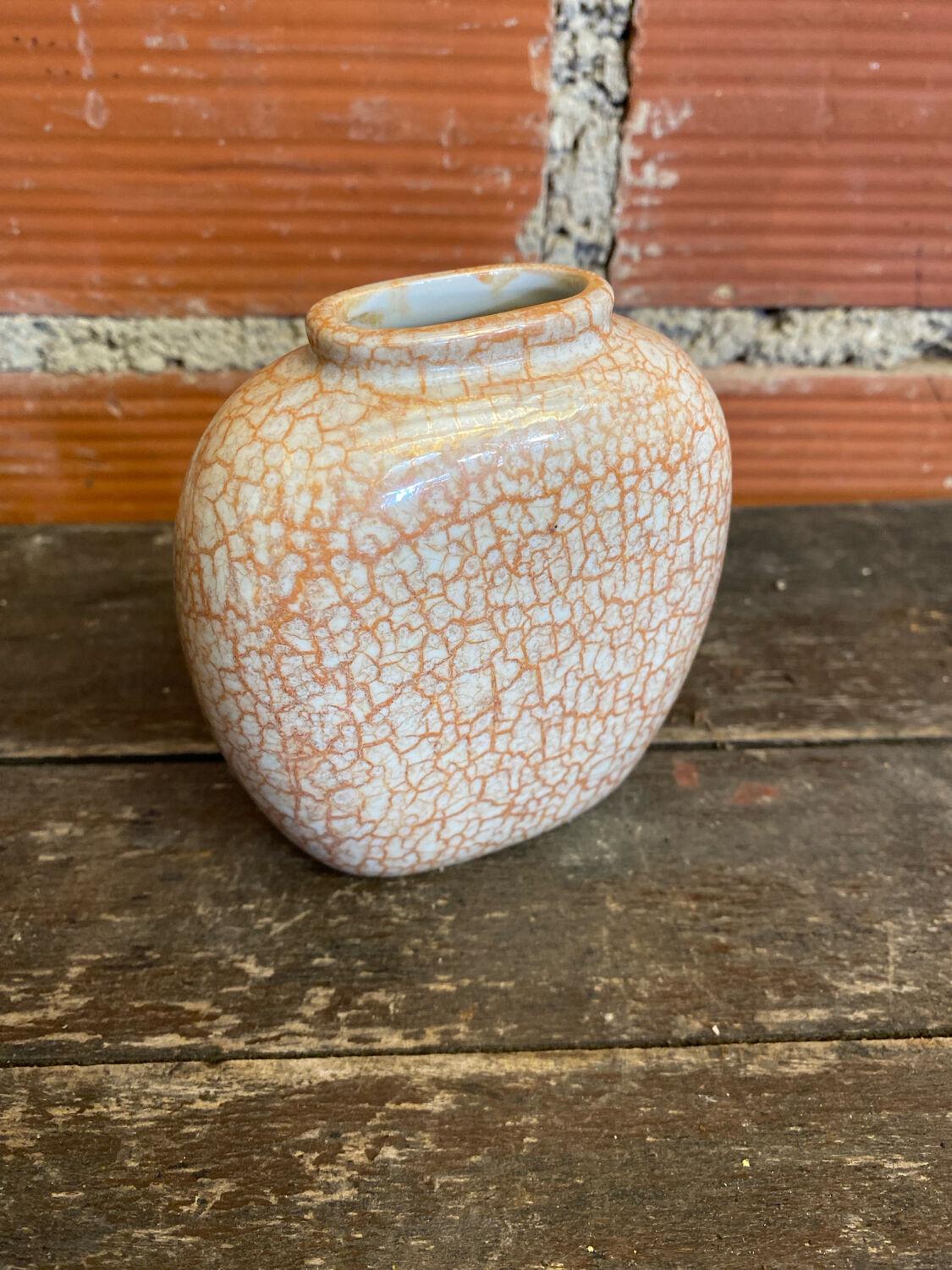 Vintage 1970s Beige and Gold Ceramic Vase by Dr Pierre Ricaud