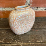 Vintage 1970s Beige and Gold Ceramic Vase by Dr Pierre Ricaud