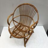 Rattan shell armchair