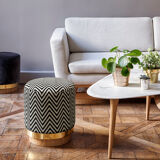 Stool zebra fabric