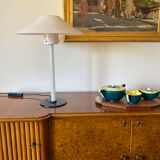 Cini Boeri, 2 Pink glass "Chiara" Table Lamp, Venini Murano, Italy, 1984