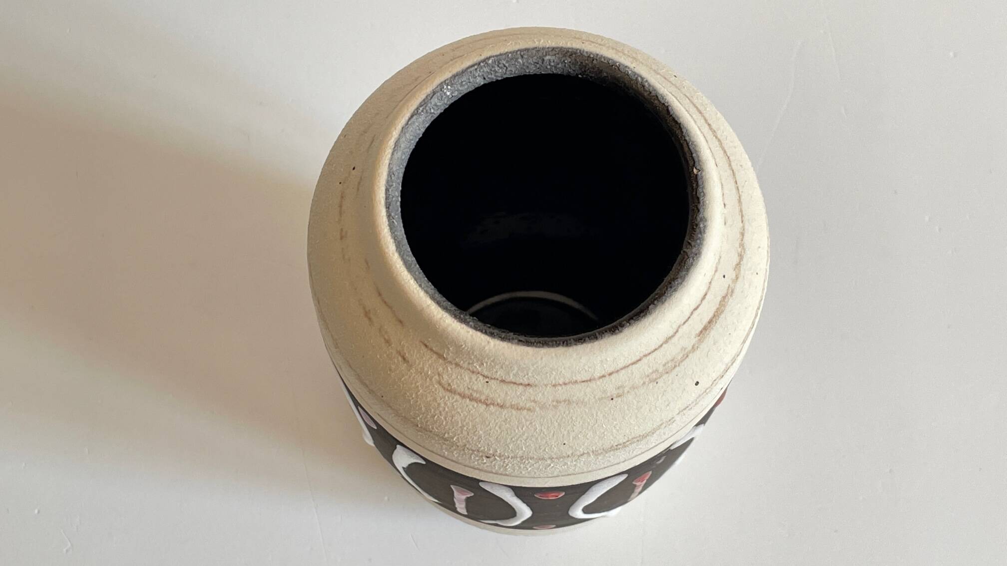 Handmade ceramic vase from the 1950s