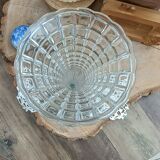 Footed vase in regula and molded glass